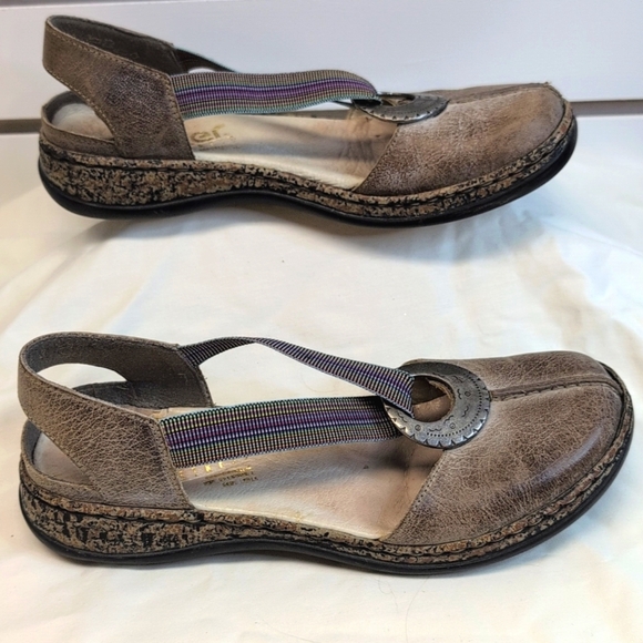 Rieker Daisy Antistress Slingback Closed Toe Leather Shoes Size Euro 38/US 7.5 - Picture 2 of 7